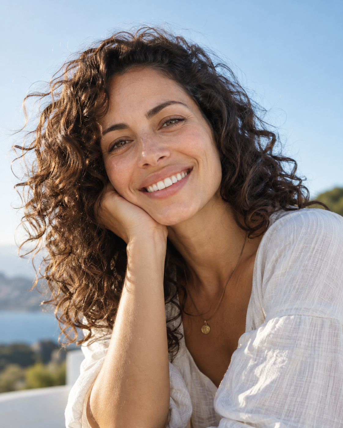 Smiling model representing the AURA Dental website concept